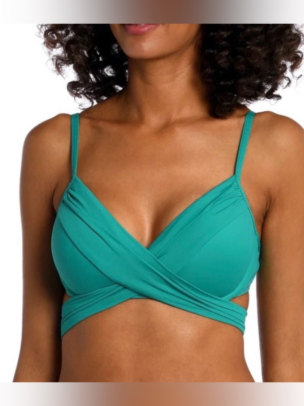 La Blanca Island Goddess Wrap Underwire Bikini Top Size 8